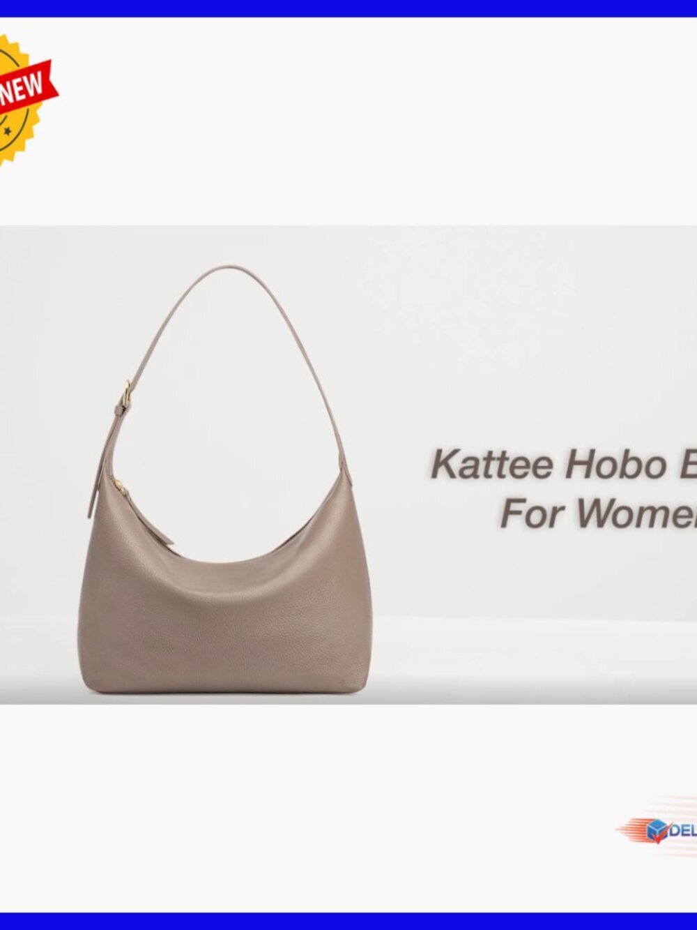 Medium Leather Hobo Crossbody Bag with Removable Strap for Work Casual - Picture 7 of 7